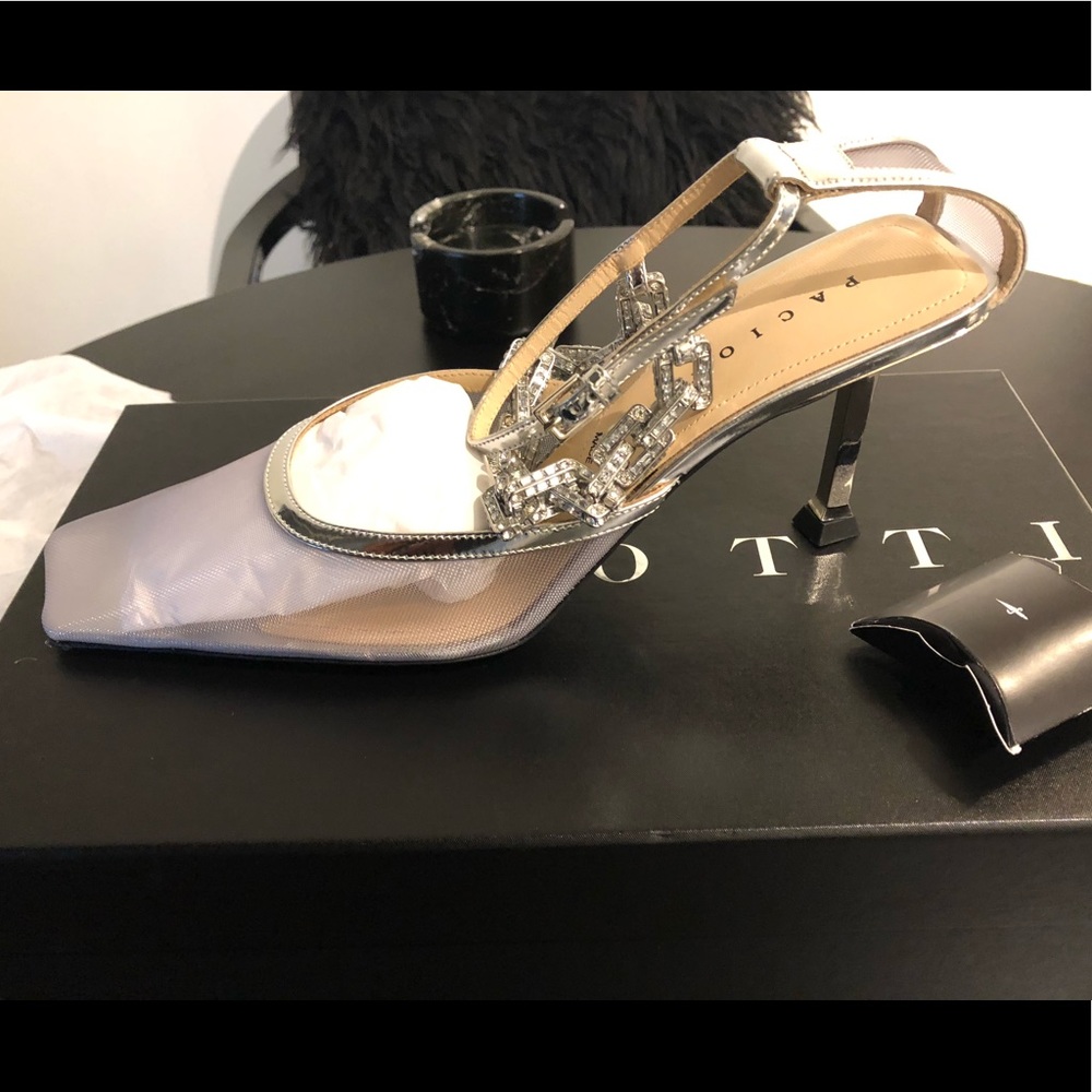 Paciotti Ava Silver Chain Heel - Picture 2 of 7